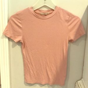 Light pink short sleeve crop top